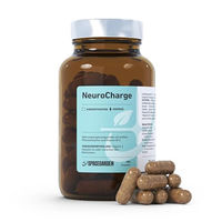 Produktbild von Spacegarden NeuroCharge Kapseln mit Vitamin B12, Koffein und L-Theanin, 60 Stück, vegan, glutenfrei und ohne Zusatzstoffe