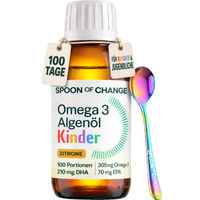 Produktbild von Spoon of Change Omega-3 Algenöl für Kinder und Heranwachsende mit DHA, EPA und Vitamin D3, vegan und glutenfrei, 100 Portionen