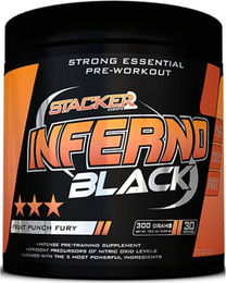 Stacker2 Inferno Black Pre-Workout Booster Pulver Fruit Punch 300g – Bild 1 von 3