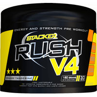 Produktbild von Stacker2 Rush V4 Pre-Workout Booster Orange Pulver zuckerfrei 180 g 30 Portionen