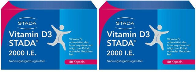 STADA Vitamin D3 2000 I.E. Kapseln glutenfrei und laktosefrei 60 Stück – Bild 1 von 1