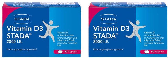 STADA Vitamin D3 2000 IE Kapseln glutenfrei und laktosefrei für Erwachsene 120 Stück – Bild 1 von 1