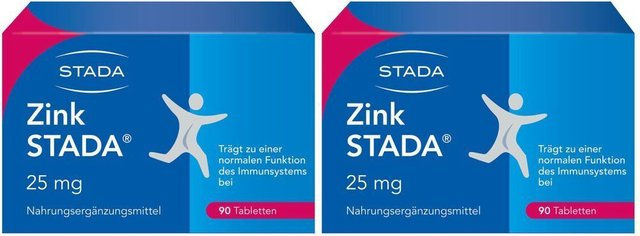 STADA Zinkcitrat Tabletten 25 mg vegetarisch glutenfrei laktosefrei 90 Stück – Bild 1 von 1