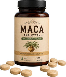 Stay Natural Maca Tabletten 300 Stück – Hochdosiertes Maca-Wurzelpulver, vegan – Bild 1 von 6