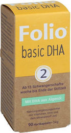 Steripharm Folio 2 Basic DHA Kapseln mit bioaktiver Folsäure vegan für Schwangere und Stillende 90 Stück – Bild 1 von 3