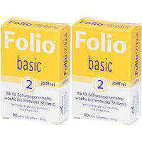 Produktbild von SteriPharm Folio 2 basic jodfrei Tabletten 180 Stück laktosefrei und glutenfrei für Frauen, Schwangere und Stillende