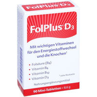 Produktbild von Steripharm Folplus+D3 Tabletten mit Folsäure, Vitamin D3 und K2, 90 Stück, vegetarisch, glutenfrei und laktosefrei