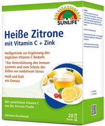 Sunlife Heiße Zitrone mit Acerola Sticks 20 Stück vegan glutenfrei laktosefrei – Bild 1 von 2