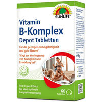 Produktbild von SUNLIFE Vitamin B-Komplex Depot Tabletten vegan laktosefrei glutenfrei 60 Stück