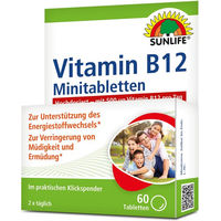 Produktbild von SUNLIFE Vitamin B12 B-Komplex Minitabletten vegan 60 Stück