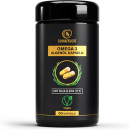 SUNNAFRUCHT Premium Omega 3 Algenöl Kapseln vegan ohne Zusatzstoffe – Bild 1 von 1