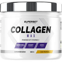 Produktbild von Superset Nutrition Collagen Max Pulver mit hydrolysiertem Kollagen Peptan und Vitamin C Tropisch 350g glutenfrei laktosefrei zuckerfrei