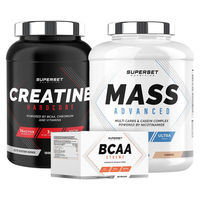 Produktbild von Superset Nutrition Mass Advanced Cookies & Cream 2,5kg, Creatin Hardcore Tropical 1,5kg und BCAA Xtreme Kapseln 252 Stück