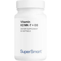 Produktbild von SuperSmart Vitamin D3 und MK-7 Kapseln mit 90 mcg Vitamin K2 und 3600 IE Vitamin D3, 60 Kapseln