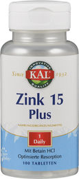 Supplementa GmbH Zink 15 Plus Bisglycinat Tabletten 100 Stück vegan glutenfrei für Senioren – Bild 1 von 2