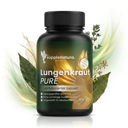 supplenatura Rheinland Lungenkraut Kapseln vegan hochdosiert 150 Stück – Bild 1 von 4