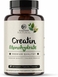 Surpresa Natural Kreatin Monohydrat Kapseln vegan ohne Zusatzstoffe 180 Stück – Bild 1 von 2
