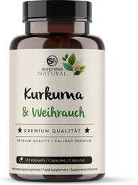 Surpresa Natural Kurkuma und Weihrauch Extrakt Kapseln vegan ohne Zusatzstoffe 120 Stück – Bild 1 von 3