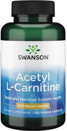 Swanson Acetyl L-Carnitin Kapseln 500 mg 100 Stück – Bild 1 von 2