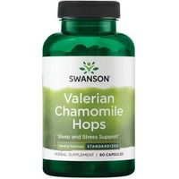Produktbild von Swanson Baldrian Kamille Hopfen Kombipräparat 60 Kapseln
