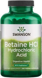 Swanson Betain HCl Chlorwasserstoffsäure mit VegPeptase vegetarische Kapseln 250 Stück – Bild 1 von 2