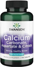 Swanson Calcium Carbonat Aspartat und Citrat 500 mg Tabletten 100 Stück – Bild 1 von 1