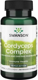 Swanson Cordyceps-Komplex mit Reishi und Shiitake Kräuter-Komplex vegetarische Kapseln 60 Stück – Bild 1 von 1