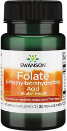 Swanson Folsäure 5-MTHF 800 mcg vegetarische Kapseln für Frauen, Schwangere und Stillende 30 Stück – Bild 1 von 1