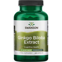 Produktbild von Swanson Ginkgo Biloba Extrakt 60 mg Kapseln 240 Stück