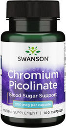 Swanson Health Products Chrom Picolinat 200 mcg vegetarische Kapseln 100 Stück – Bild 1 von 2
