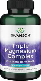 Swanson Health Products Dreifach-Magnesium-Komplex 400 mg 100 Kapseln – Bild 1 von 2