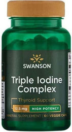 Swanson Health Products Dreifacher Jod-Komplex 12,5 mg Vegetarische Kapseln 60 Stück – Bild 1 von 2