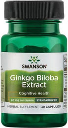 Swanson Health Products Ginkgo Biloba Extrakt 60 mg 30 Kapseln – Bild 1 von 2