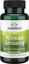 Swanson Health Products Koreanischer Ginseng 500 mg 100 Kapseln – Bild 1 von 2