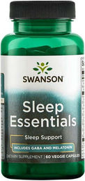 Swanson Health Products Sleep Essentials mit GABA und Melatonin vegetarische Kapseln 60 Stück – Bild 1 von 2