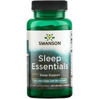 Produktbild von Swanson Health Products Sleep Essentials mit GABA und Melatonin vegetarische Kapseln 60 Stück