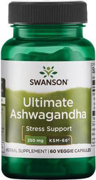 Swanson Health Products Ultimate Ashwagandha KSM-66 250 mg 60 vegetarische Kapseln – Bild 1 von 2