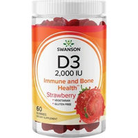 Produktbild von Swanson Health Products Vitamin D3 2000 IE Gummis Erdbeere 60 Stück