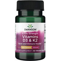 Produktbild von Swanson Health Products Vitamin D3 und K2 aus Flechten vegetarische Kapseln 60 Stück