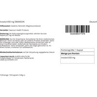 Produktbild von Swanson Inositol 650 mg Kapseln 100 Stück