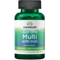 Produktbild von Swanson Just One Multi Multivitamin mit Eisen Tabletten 130 Stück