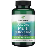 Produktbild von Swanson Just One Multi Multivitamin Tabletten ohne Eisen 130 Stück