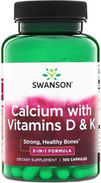 Swanson Kalzium mit Vitamin D und K Kapseln 100 Stück – Bild 1 von 2