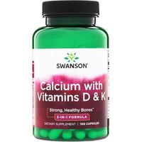 Produktbild von Swanson Kalzium mit Vitamin D und K Kapseln 100 Stück