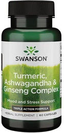SWANSON Kurkuma Ashwagandha und Ginseng Komplex Kapseln 60 Stück – Bild 1 von 1