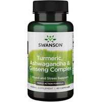 Produktbild von SWANSON Kurkuma Ashwagandha und Ginseng Komplex Kapseln 60 Stück