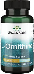 Swanson L-Ornithin 500 mg Veggie-Kapseln vegan 60 Stück – Bild 1 von 2