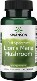Swanson Lion's Mane Mushroom Hericium Pilzpulver Full Spectrum glutenfreie Kapseln – Bild 1 von 1