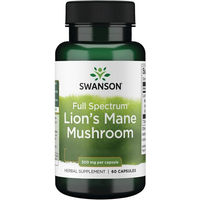 Produktbild von Swanson Lion's Mane Mushroom Hericium Pilzpulver Full Spectrum glutenfreie Kapseln