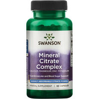 Produktbild von Swanson MultiMineral Citrat Mineralstoff-Komplex mit Calcium, Magnesium, Zink und Kalium 60 Kapseln